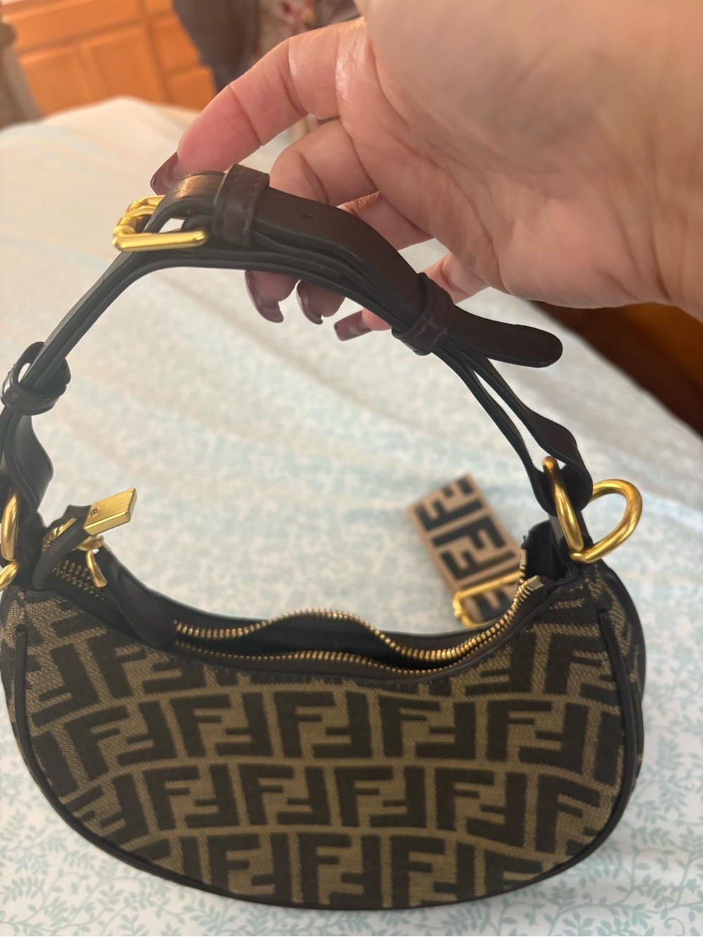 Brown FF Logo Mini bag - Picture 3 of 4